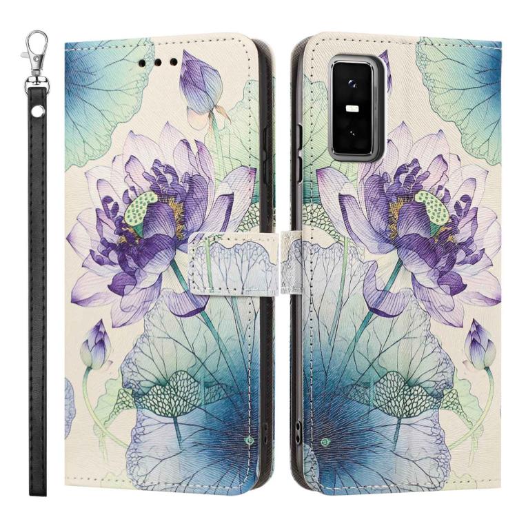 For Infinix GT 30 Pro Painted Pattern Vegan Leather Phone Case with Strap