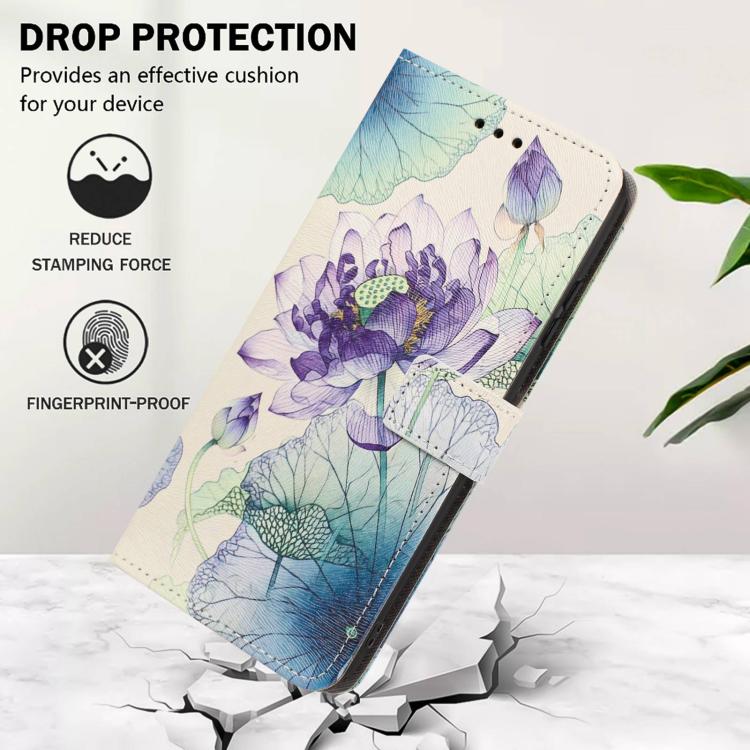 For Infinix Hot 50 5G Painted Pattern Vegan Leather Phone Case with Strap