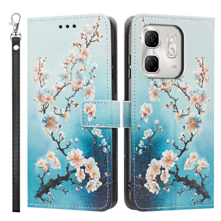For Infinix Hot 50i Painted Pattern Vegan Leather Phone Case with Strap