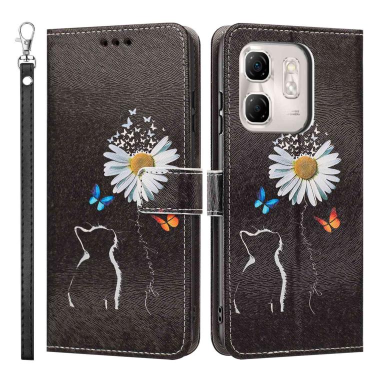 For Infinix Hot 50i Painted Pattern Vegan Leather Phone Case with Strap