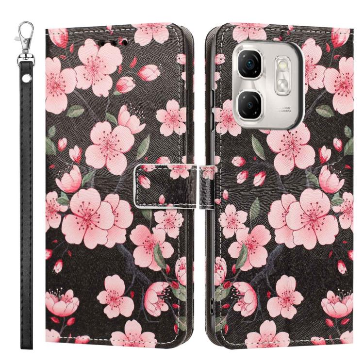 For Infinix Hot 50i Painted Pattern Vegan Leather Phone Case with Strap