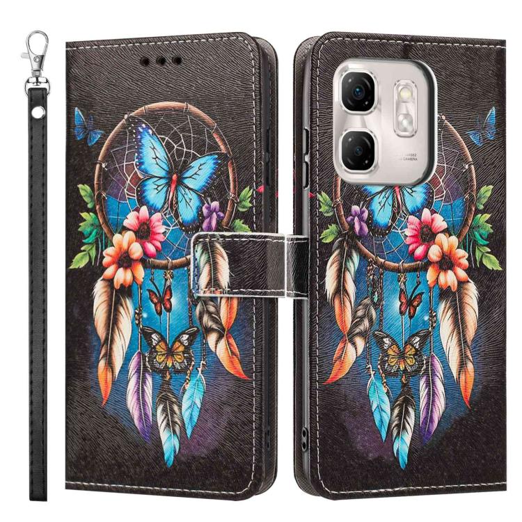 For Infinix Hot 50i Painted Pattern Vegan Leather Phone Case with Strap