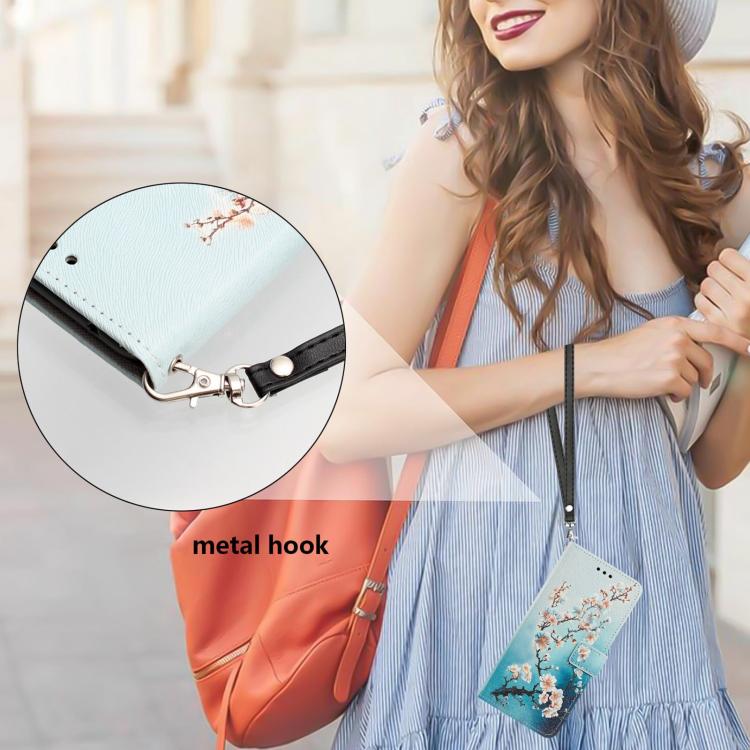 For Infinix Hot 30 Painted Pattern Vegan Leather Phone Case with Strap