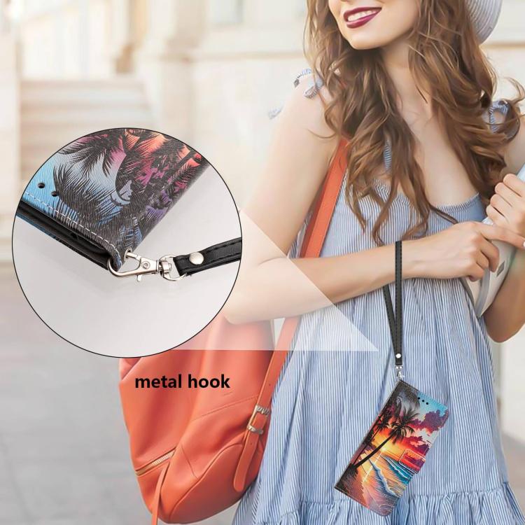 For Infinix Hot 30 Painted Pattern Vegan Leather Phone Case with Strap