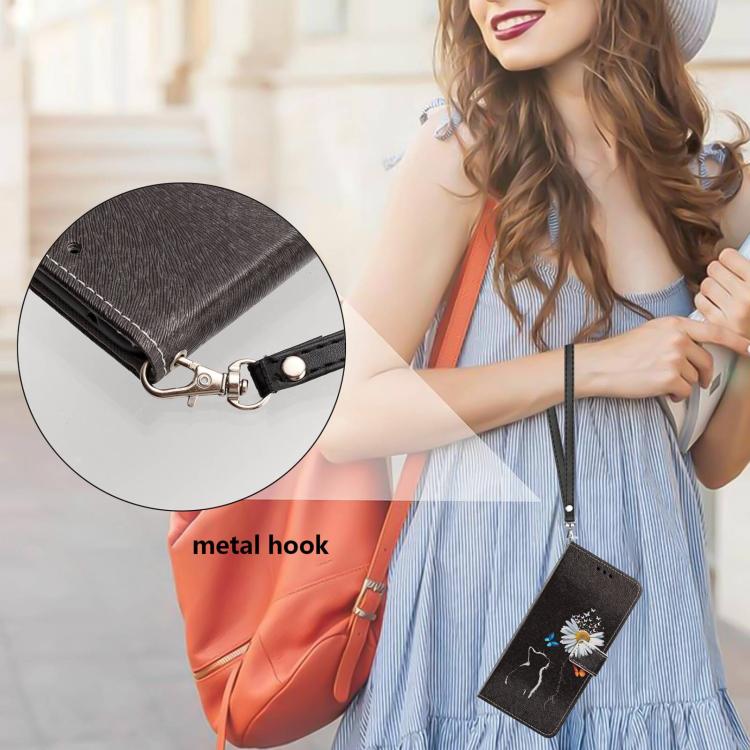 For Infinix Hot 30 Painted Pattern Vegan Leather Phone Case with Strap