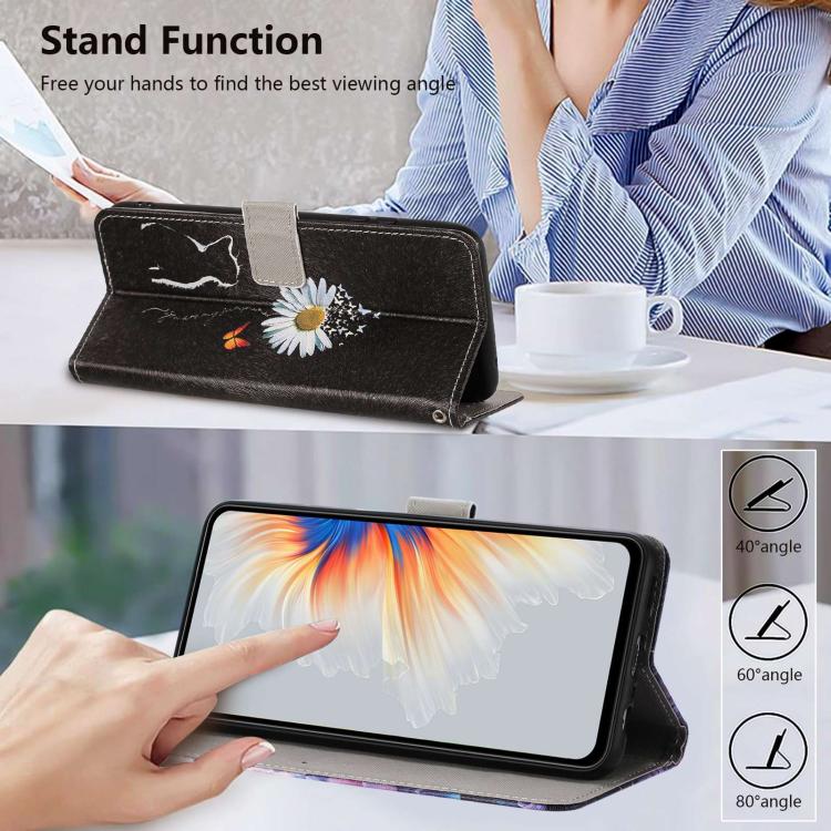 For Infinix Hot 30 Painted Pattern Vegan Leather Phone Case with Strap