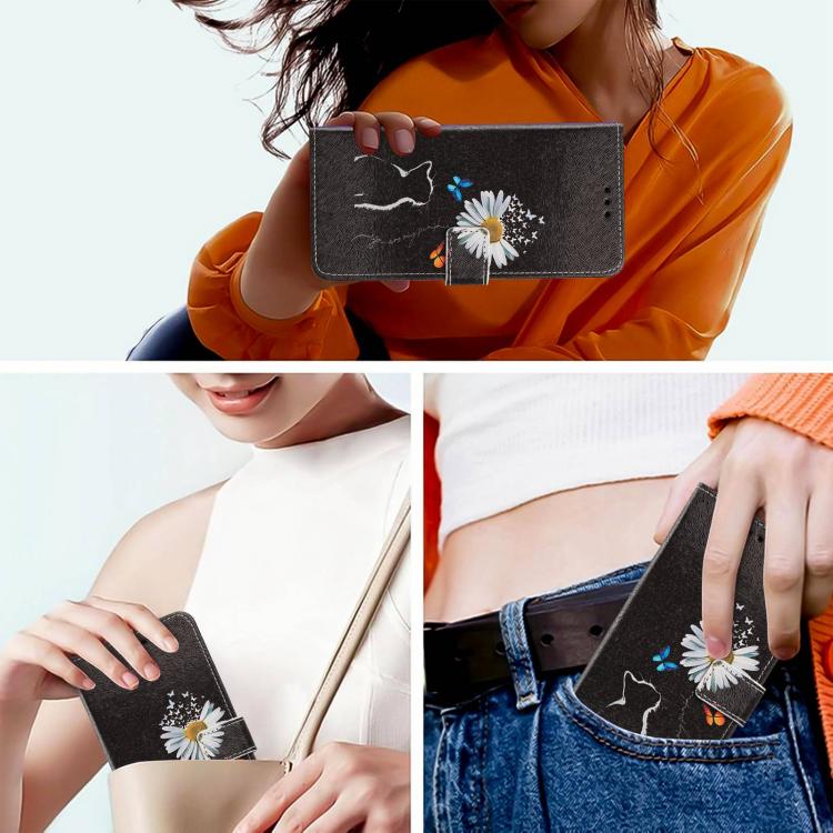 For Infinix Hot 30 Painted Pattern Vegan Leather Phone Case with Strap