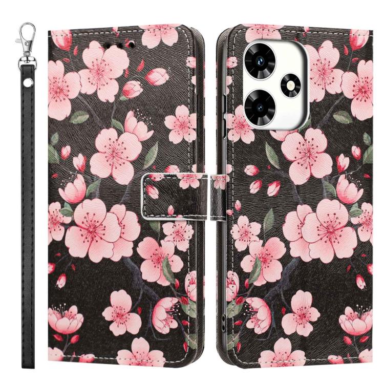 For Infinix Hot 30 Painted Pattern Vegan Leather Phone Case with Strap
