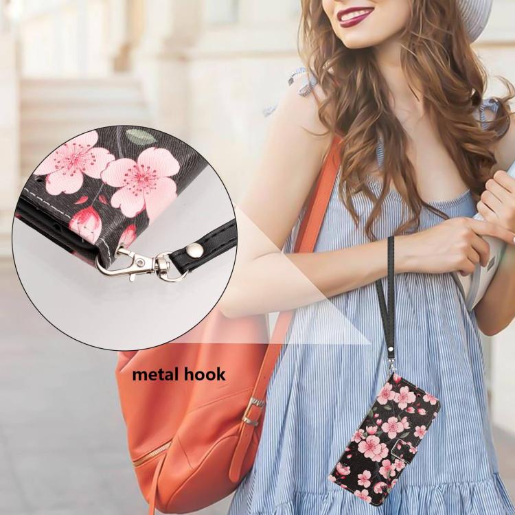 For Infinix Hot 30 Painted Pattern Vegan Leather Phone Case with Strap