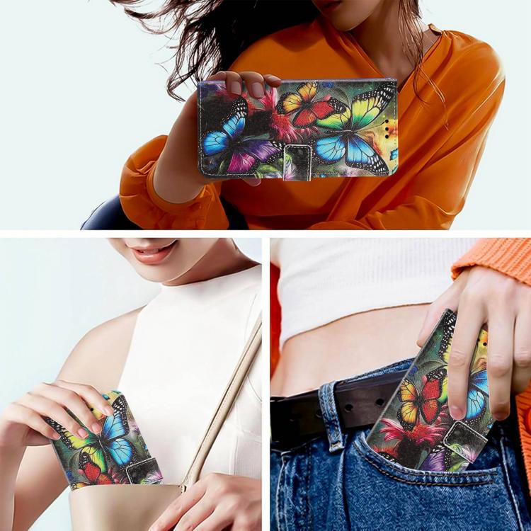 For Infinix Hot 30 Painted Pattern Vegan Leather Phone Case with Strap