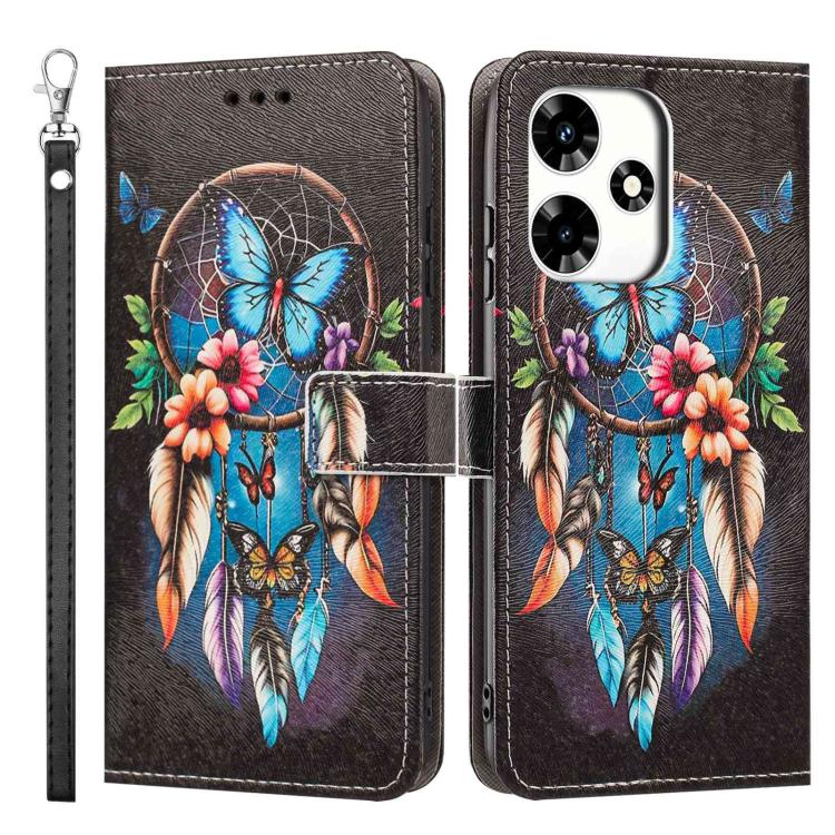 For Infinix Hot 30 Painted Pattern Vegan Leather Phone Case with Strap