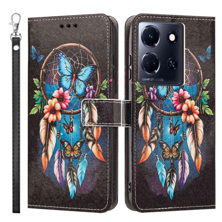 For Infinix Note 30 Painted Pattern Vegan Leather Phone Case with Strap