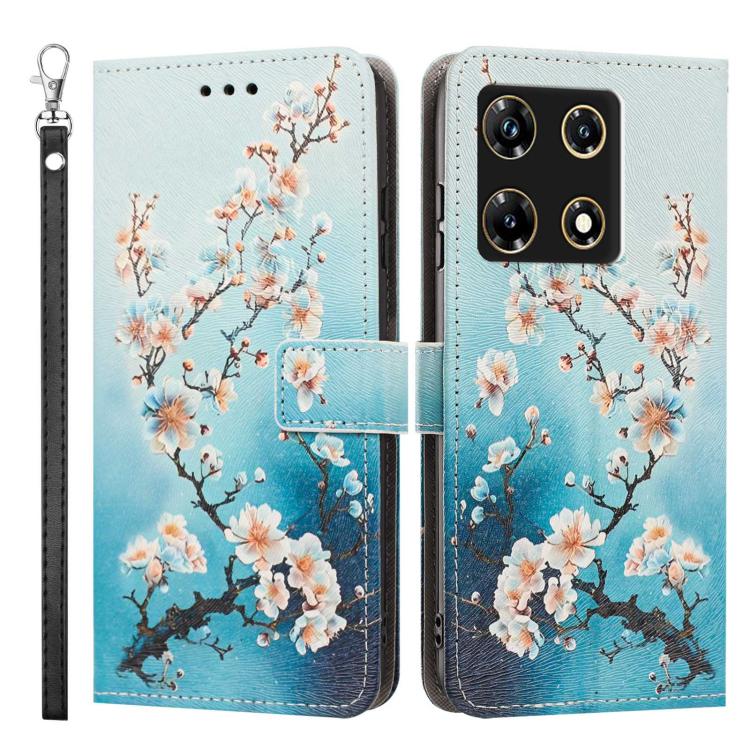 For Infinix Note 30 Pro Painted Pattern Vegan Leather Phone Case with Strap