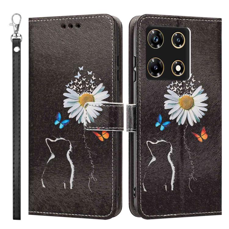 For Infinix Note 30 Pro Painted Pattern Vegan Leather Phone Case with Strap