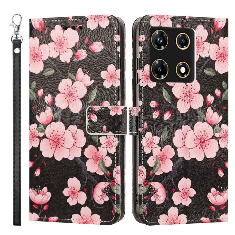 For Infinix Note 30 Pro Painted Pattern Vegan Leather Phone Case with Strap