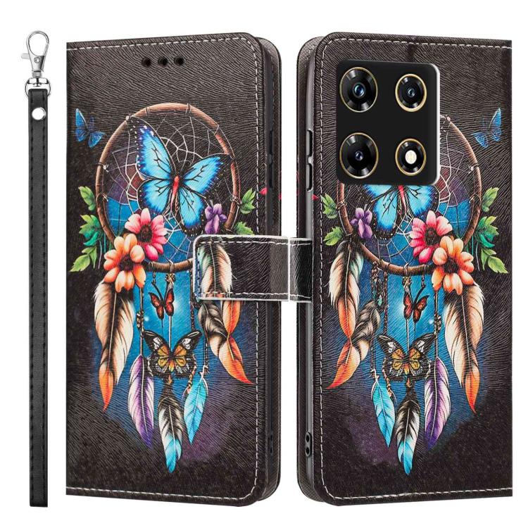 For Infinix Note 30 Pro Painted Pattern Vegan Leather Phone Case with Strap