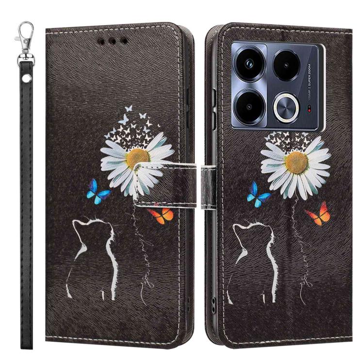 For Infinix Note 40 5G Painted Pattern Vegan Leather Phone Case with Strap