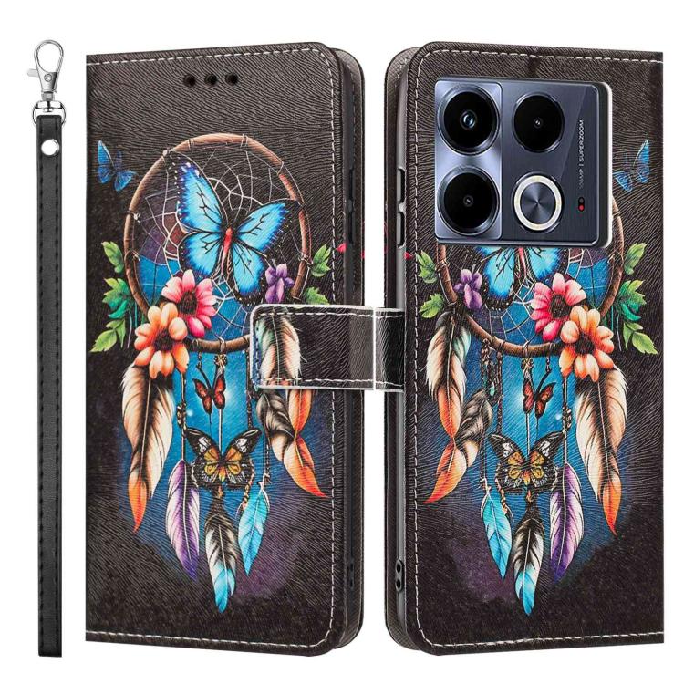 For Infinix Note 40 5G Painted Pattern Vegan Leather Phone Case with Strap
