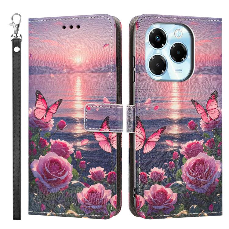 For Infinix Note 40X 5G Painted Pattern Vegan Leather Phone Case with Strap