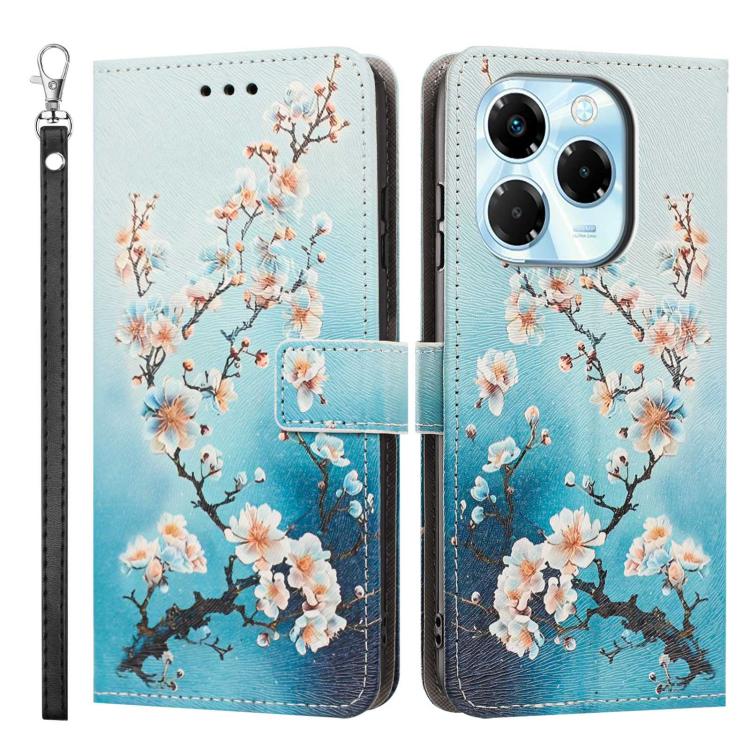For Infinix Note 40X 5G Painted Pattern Vegan Leather Phone Case with Strap