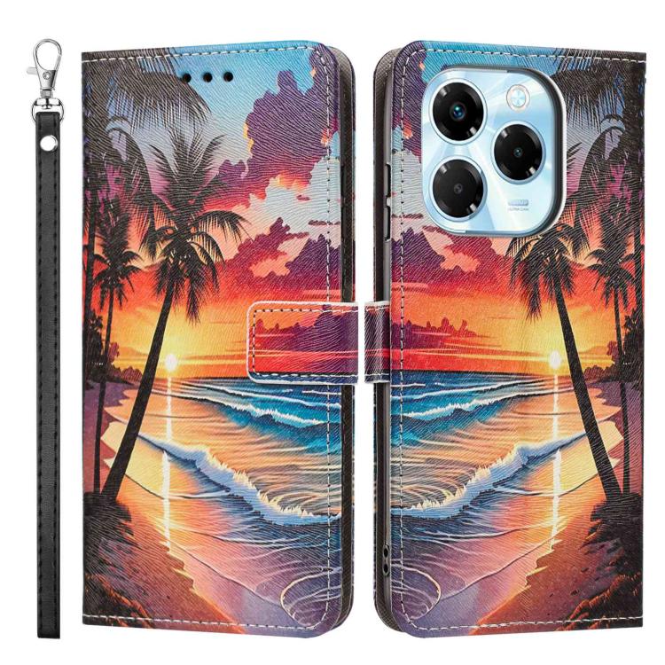 For Infinix Note 40X 5G Painted Pattern Vegan Leather Phone Case with Strap