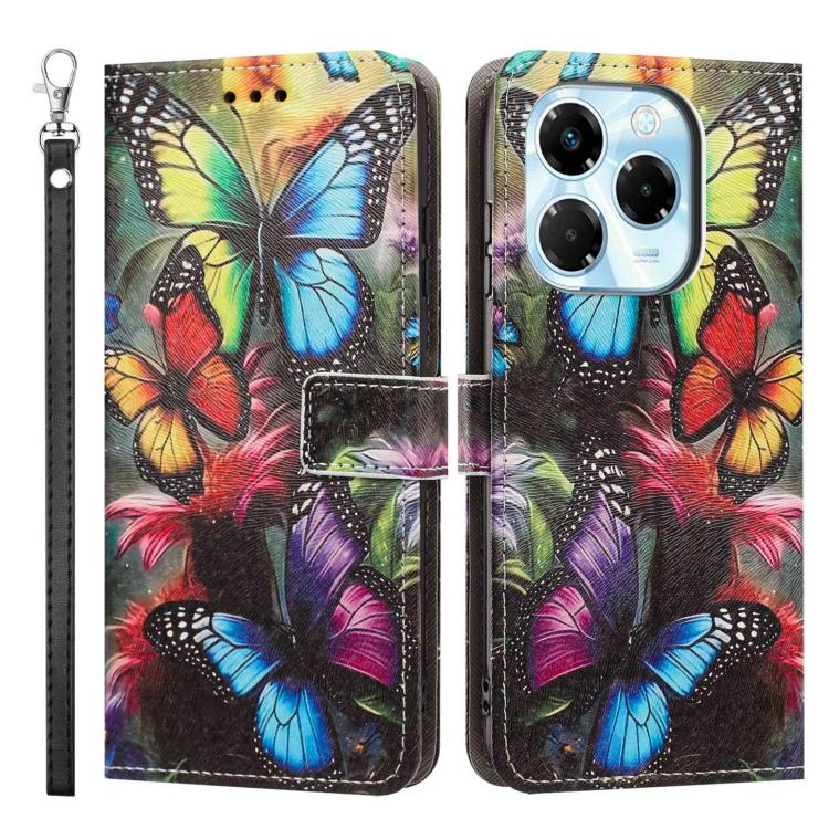 For Infinix Note 40X 5G Painted Pattern Vegan Leather Phone Case with Strap