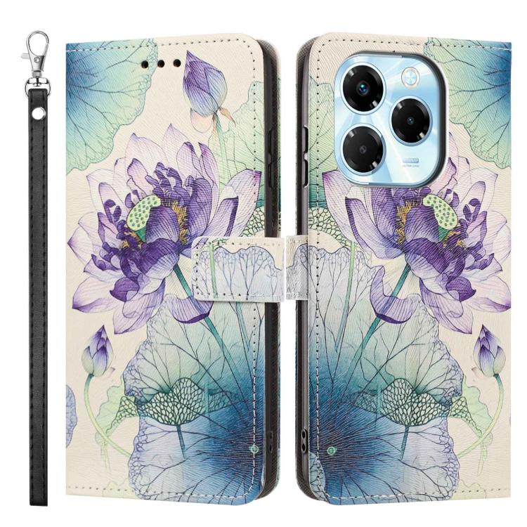 For Infinix Note 40X 5G Painted Pattern Vegan Leather Phone Case with Strap