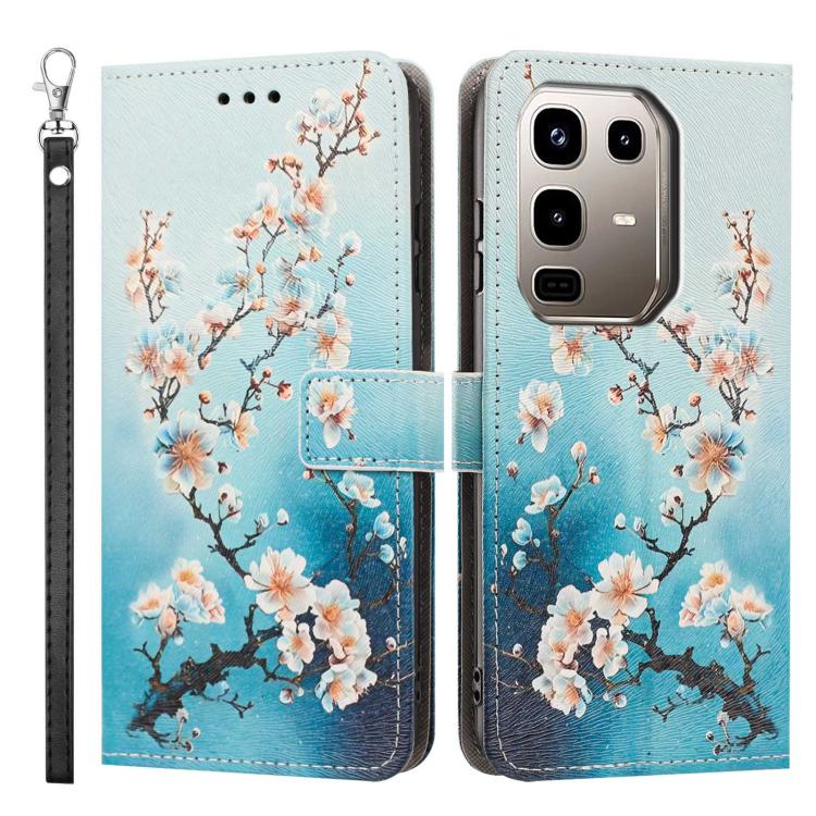 For Infinix Note 50 4G/50 Pro 4G Painted Pattern Vegan Leather Phone Case with Strap