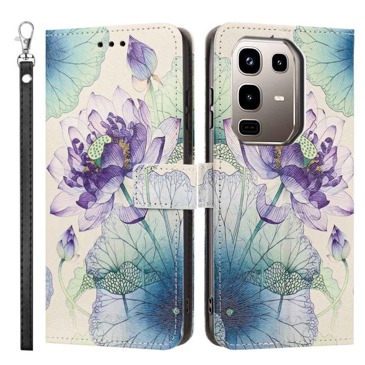 For Infinix Note 50 4G/50 Pro 4G Painted Pattern Vegan Leather Phone Case with Strap