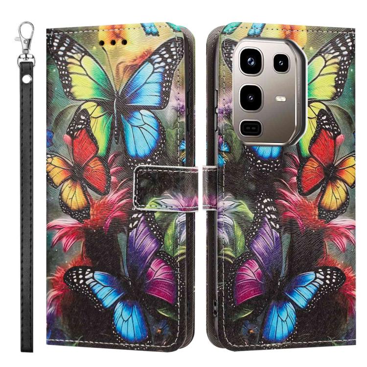For Infinix Note 50s Painted Pattern Vegan Leather Phone Case with Strap