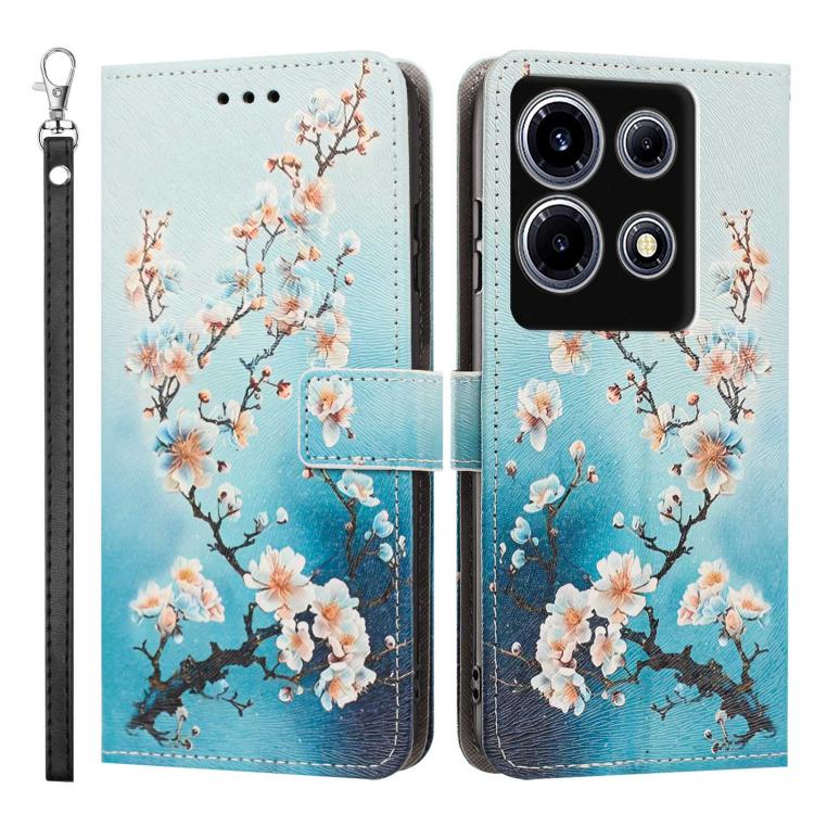 For Infinix Note 30 VIP Painted Pattern Vegan Leather Phone Case with Strap