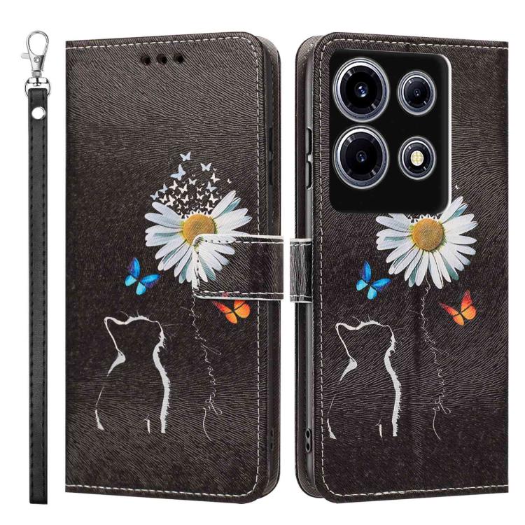 For Infinix Note 30 VIP Painted Pattern Vegan Leather Phone Case with Strap