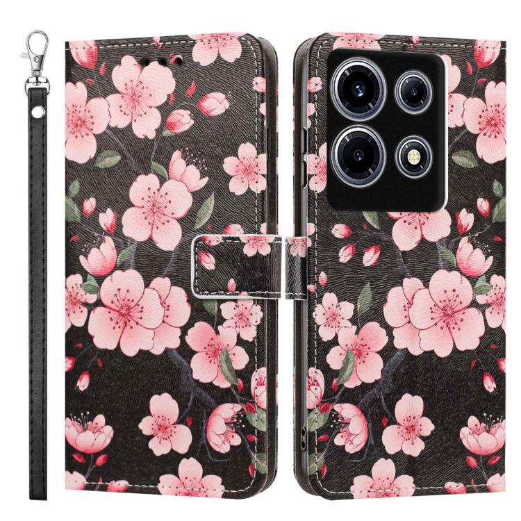 For Infinix Note 30 VIP Painted Pattern Vegan Leather Phone Case with Strap