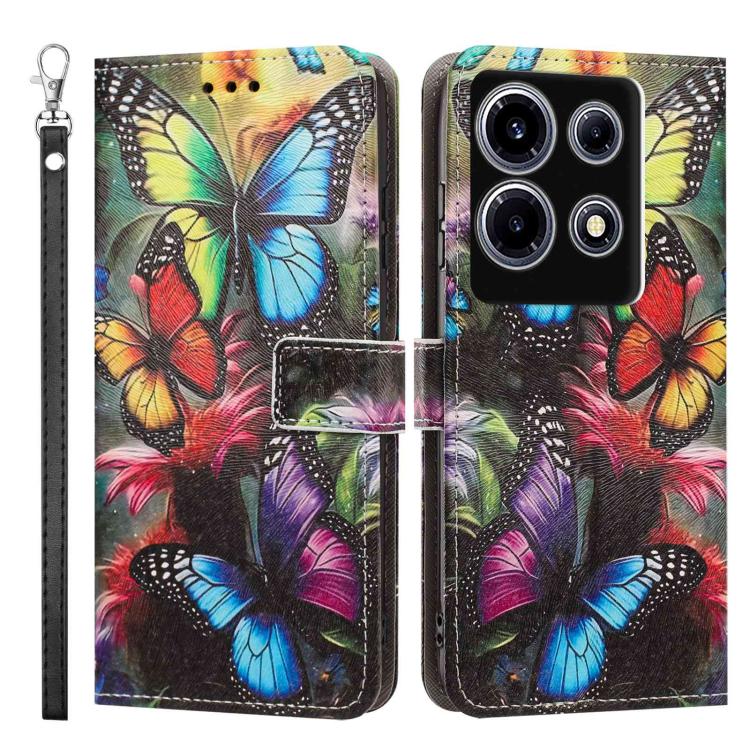 For Infinix Note 30 VIP Painted Pattern Vegan Leather Phone Case with Strap