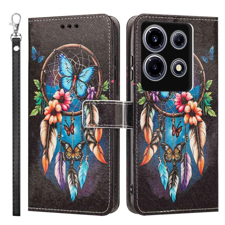 For Infinix Note 30 VIP Painted Pattern Vegan Leather Phone Case with Strap