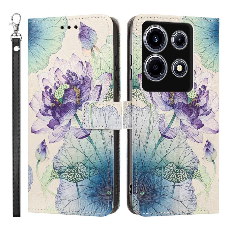 For Infinix Note 30 VIP Painted Pattern Vegan Leather Phone Case with Strap