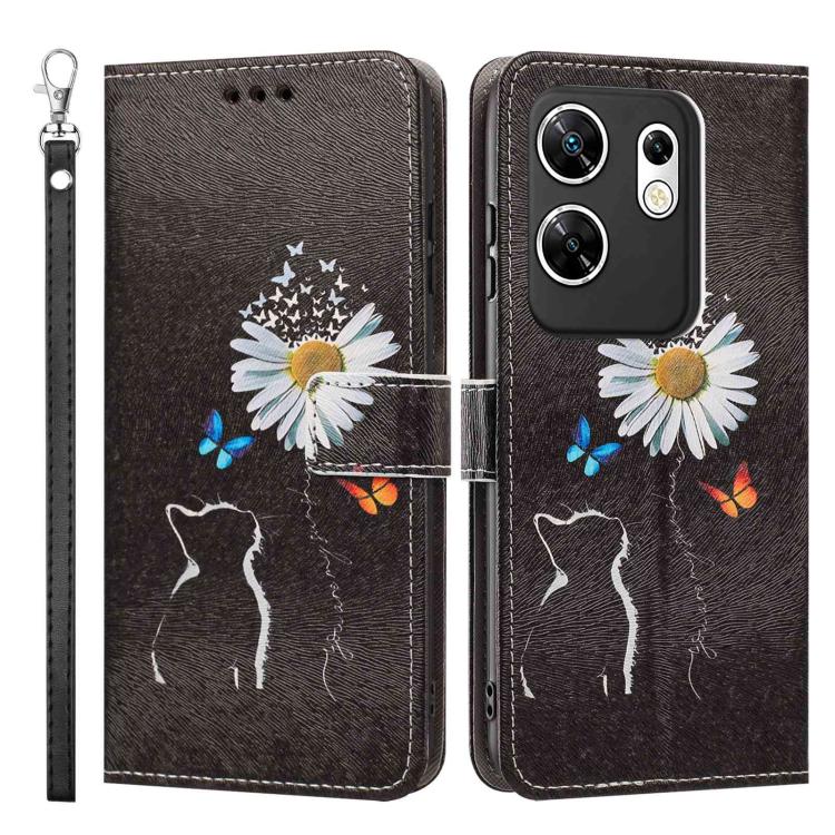 For Infinix Zero 30 4G Painted Pattern Vegan Leather Phone Case with Strap