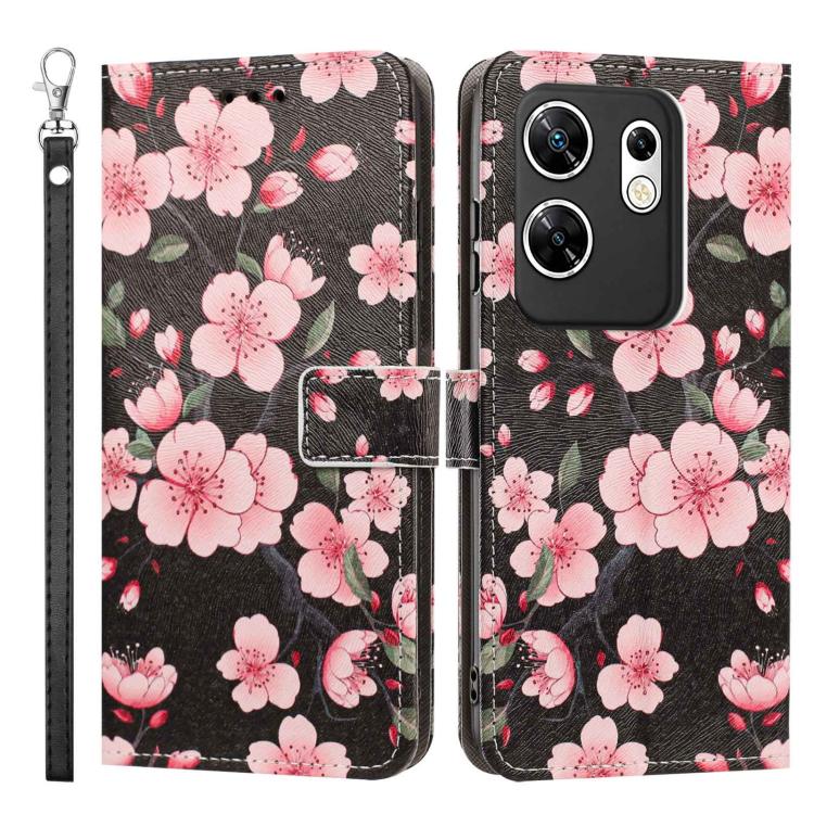For Infinix Zero 30 4G Painted Pattern Vegan Leather Phone Case with Strap