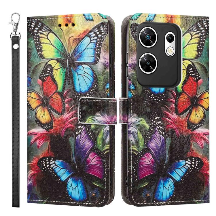For Infinix Zero 30 4G Painted Pattern Vegan Leather Phone Case with Strap