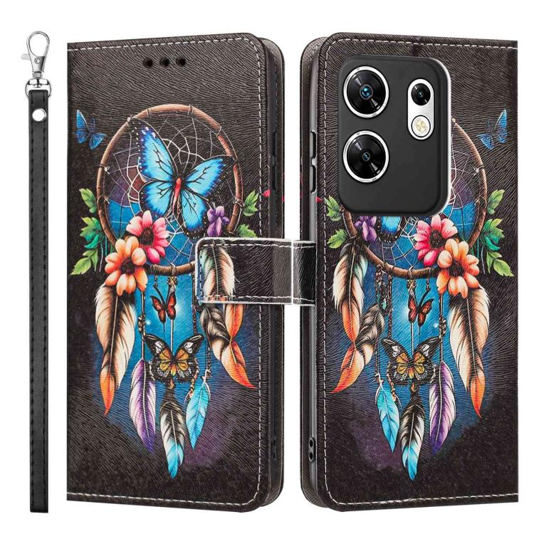 For Infinix Zero 30 4G Painted Pattern Vegan Leather Phone Case with Strap