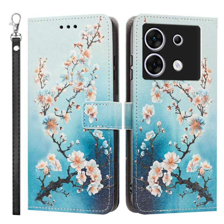 For Infinix Zero 30 5G Painted Pattern Vegan Leather Phone Case with Strap