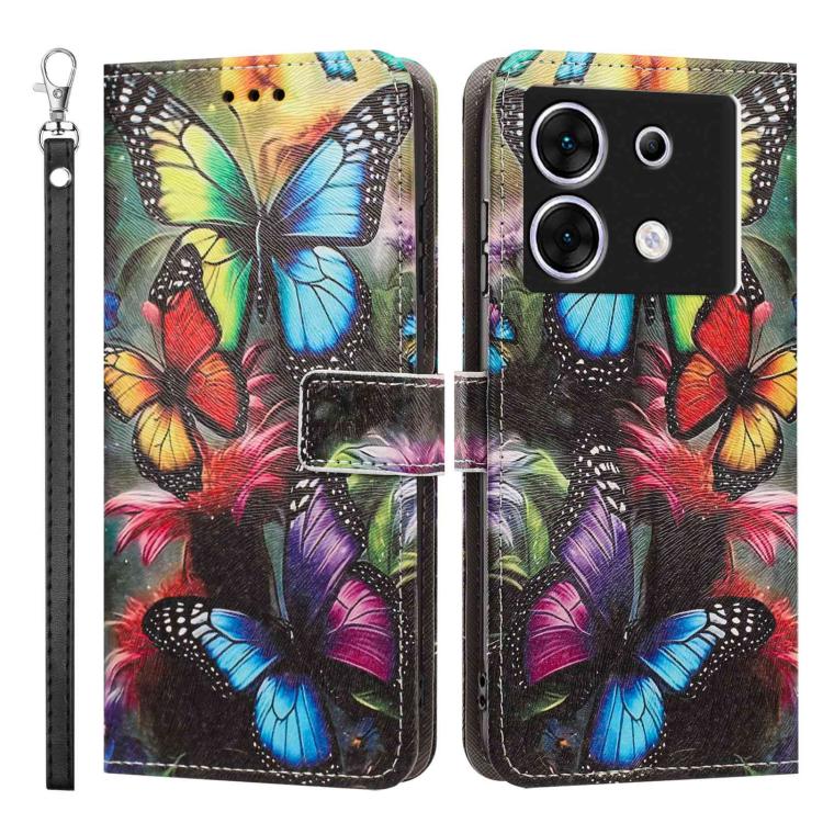 For Infinix Zero 30 5G Painted Pattern Vegan Leather Phone Case with Strap