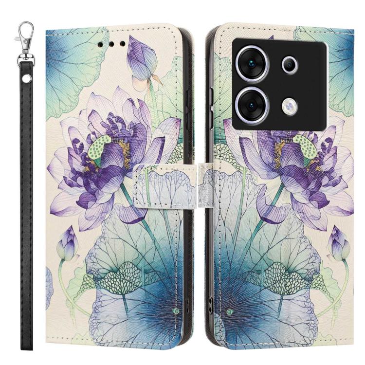 For Infinix Zero 30 5G Painted Pattern Vegan Leather Phone Case with Strap