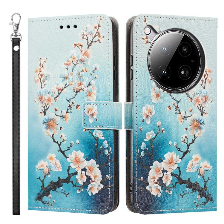 For Infinix Zero 40/Zero 40 4G Painted Pattern Vegan Leather Phone Case with Strap