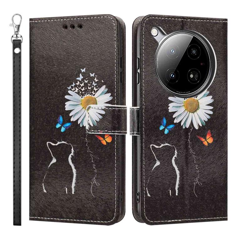 For Infinix Zero 40/Zero 40 4G Painted Pattern Vegan Leather Phone Case with Strap