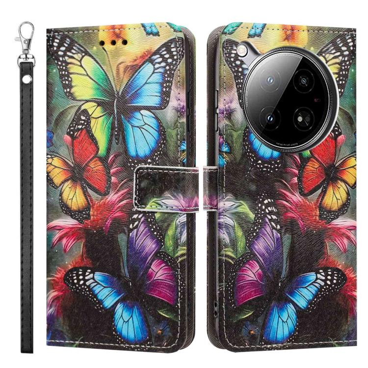 For Infinix Zero 40/Zero 40 4G Painted Pattern Vegan Leather Phone Case with Strap