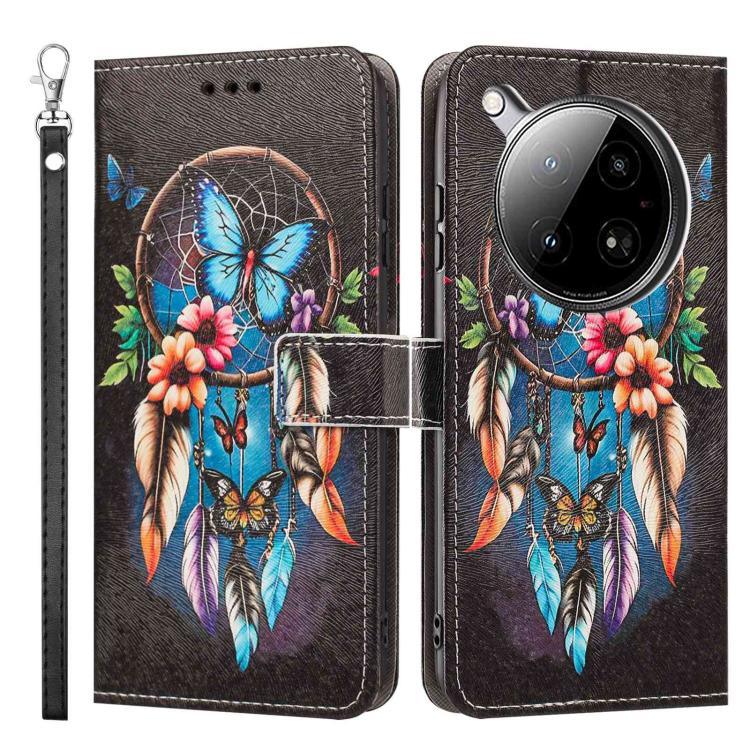 For Infinix Zero 40/Zero 40 4G Painted Pattern Vegan Leather Phone Case with Strap