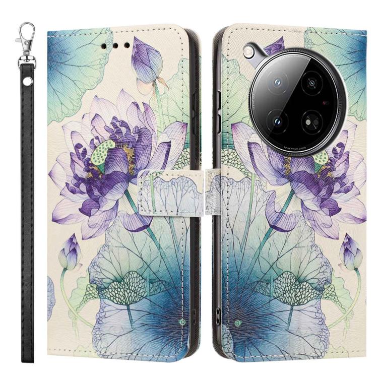 For Infinix Zero 40/Zero 40 4G Painted Pattern Vegan Leather Phone Case with Strap