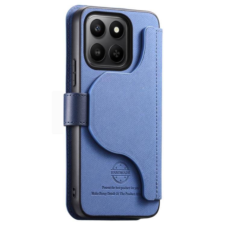 For Honor X8d 4G Twill Fabric MagSafe RFID Anti-theft Zipper Wallet Leather Phone Case