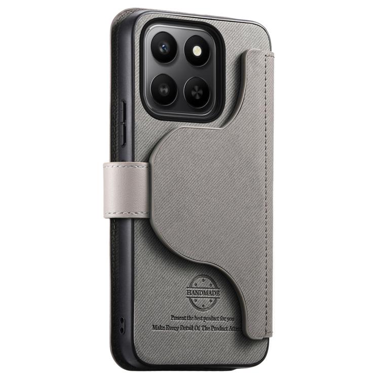 For Honor X8d 4G Twill Fabric MagSafe RFID Anti-theft Zipper Wallet Leather Phone Case